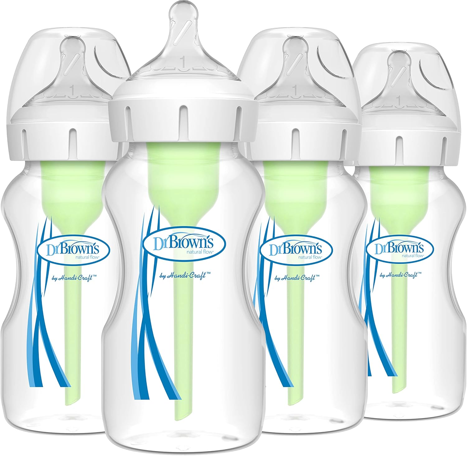Dr. Brown's Natural Flow Anti-Colic Options+ Wide-Neck Baby Bottles 9 oz 4 Count product photo