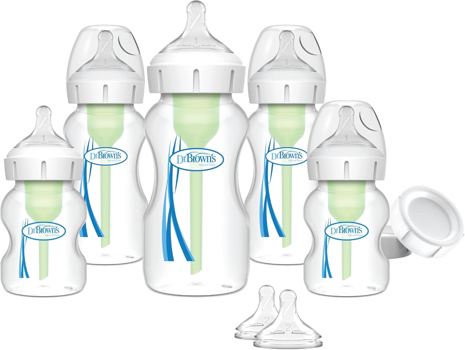 Dr. Brown's Anti-Colic Options+ Wide-Neck Baby Bottle Feeding Set 5 oz/9 oz product photo