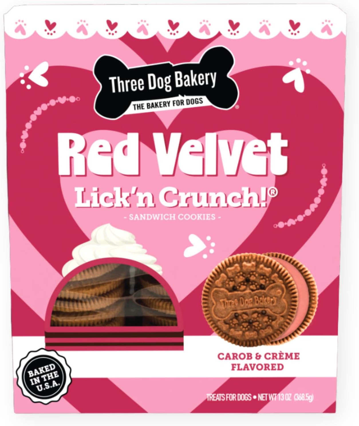 Three Dog Bakery Red Velvet Valentine’s Day Lick’n Crunch (13 oz) product photo